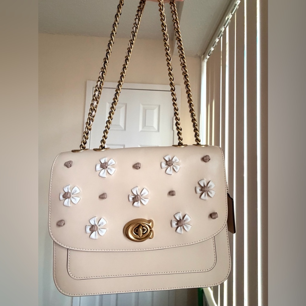 SOLD! Coach Madison Shoulder Bag with Tea Rose Knot